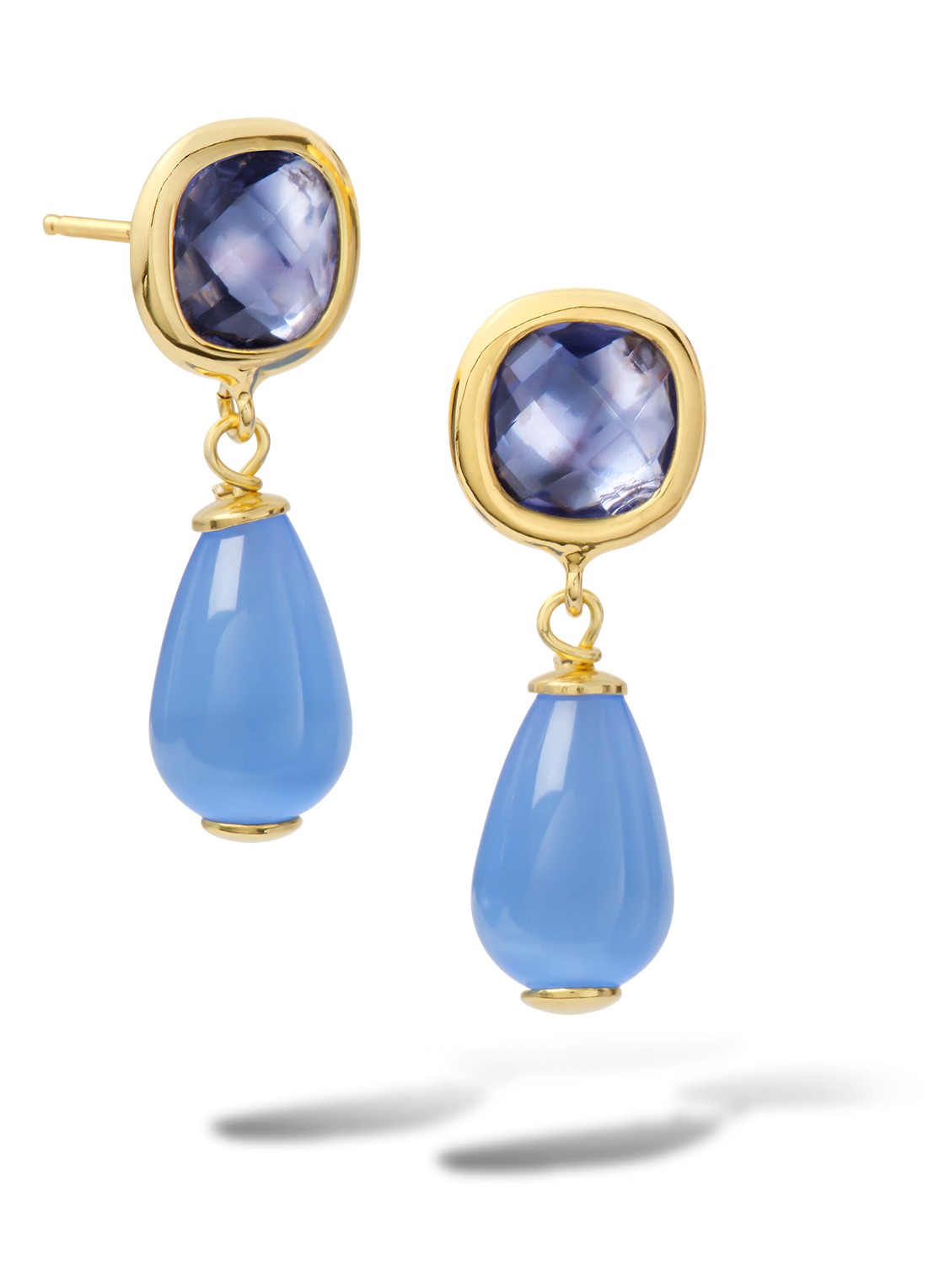Casa Jewelry Grace Drop oorstekers verguld  - voorkant goud