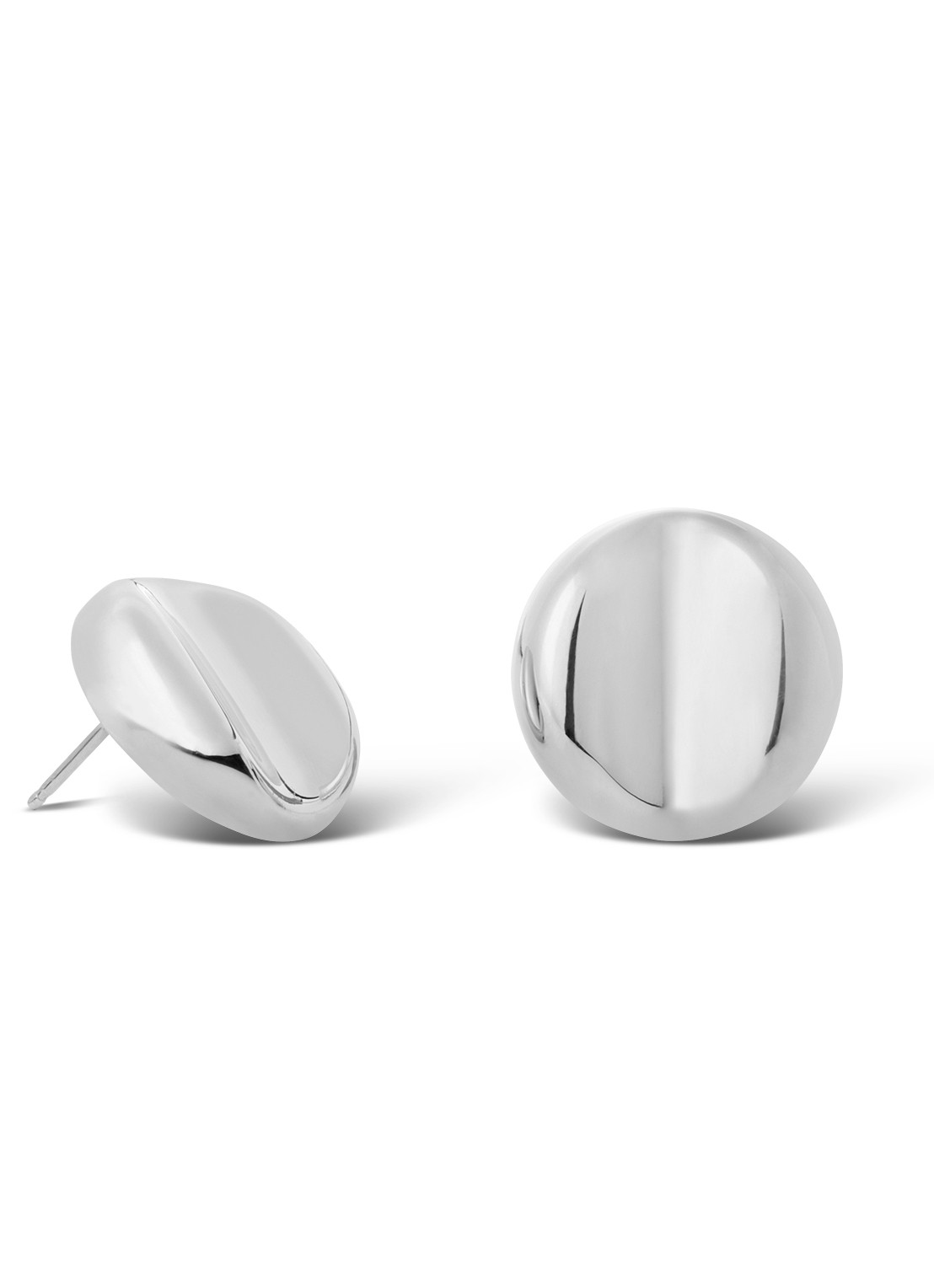 Casa Jewelry Half-Pipe oorstekers van zilver - voorkant zilver