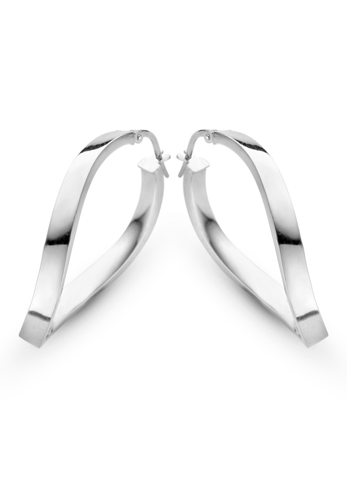 Casa Jewelry Illusion oorringen van zilver - voorkant zilver