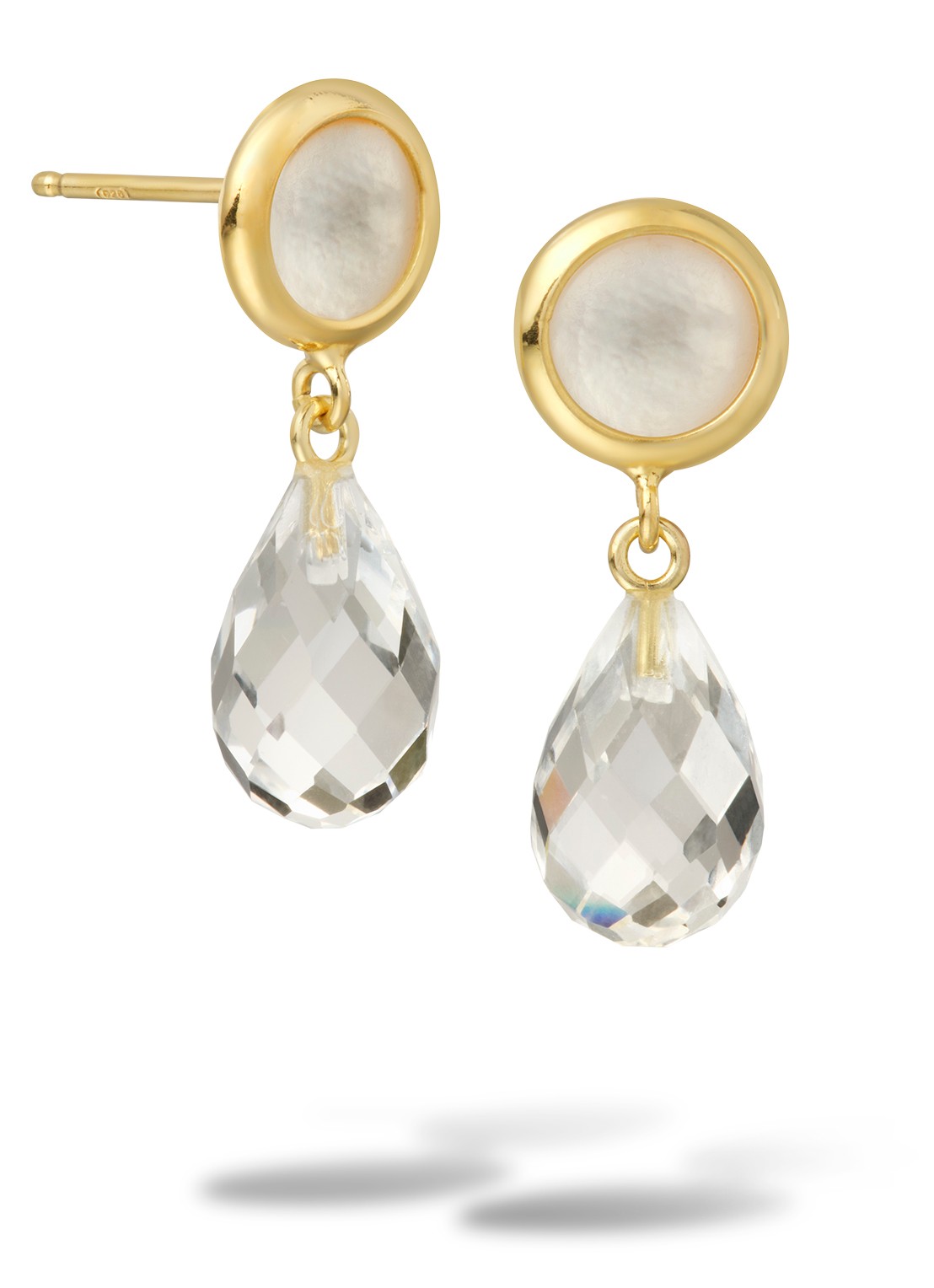 Casa Jewelry Juliette oorstekers verguld - voorkant goud