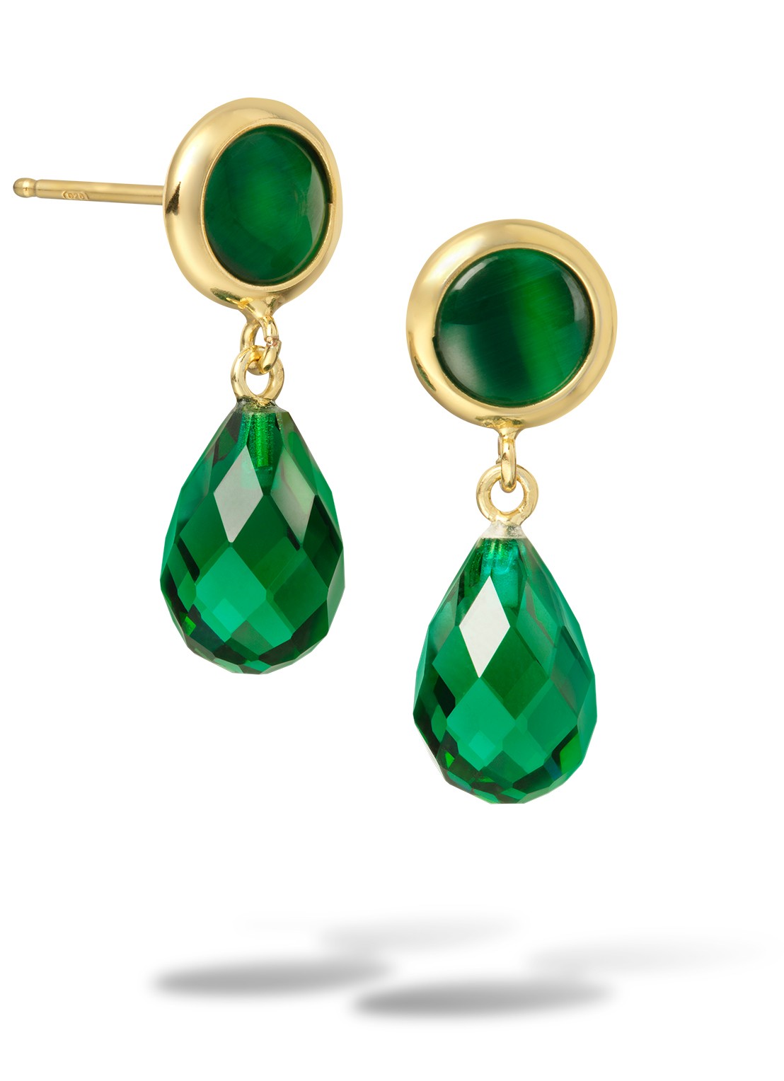 Casa Jewelry Juliette oorstekers verguld - voorkant goud