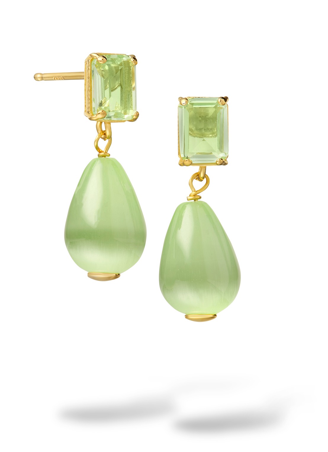 Casa Jewelry Juliette oorstekers verguld - voorkant goud