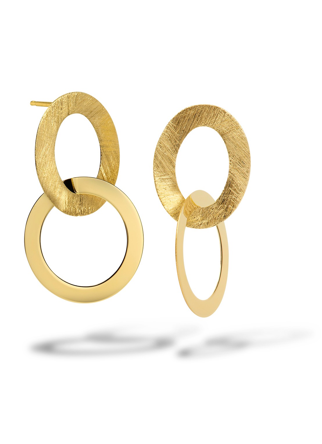 Casa Jewelry Lola Shiny S oorstekers verguld  - voorkant goud
