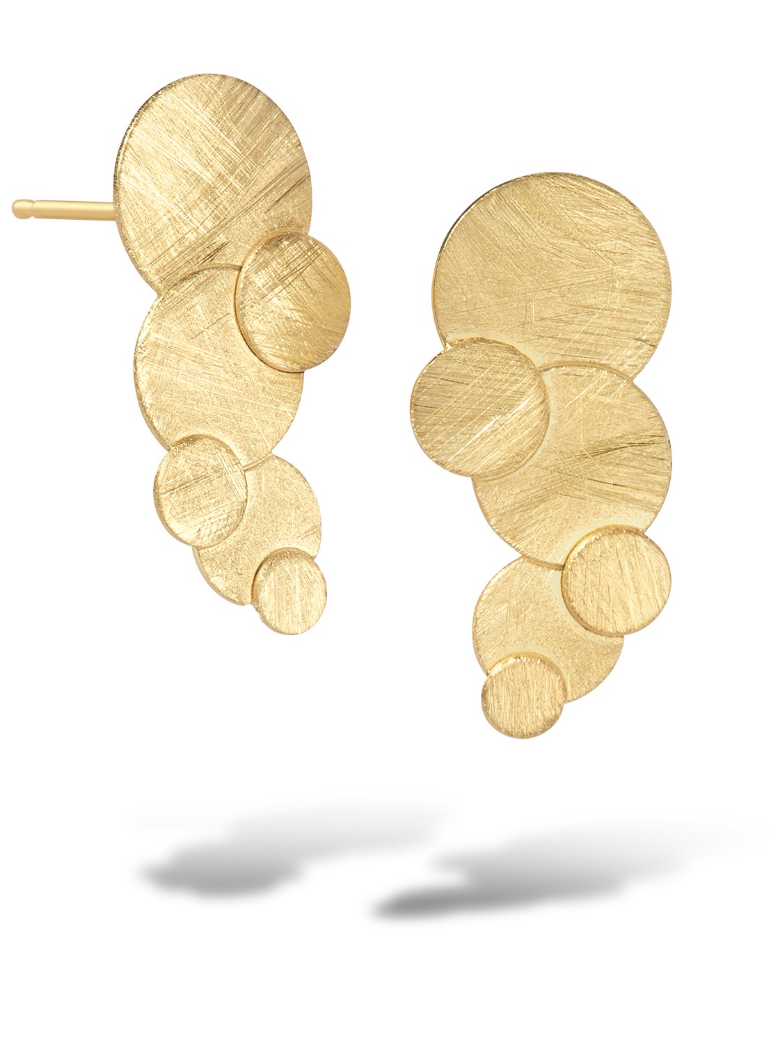 Casa Jewelry Luna Multiple oorstekers verguld - voorkant goud