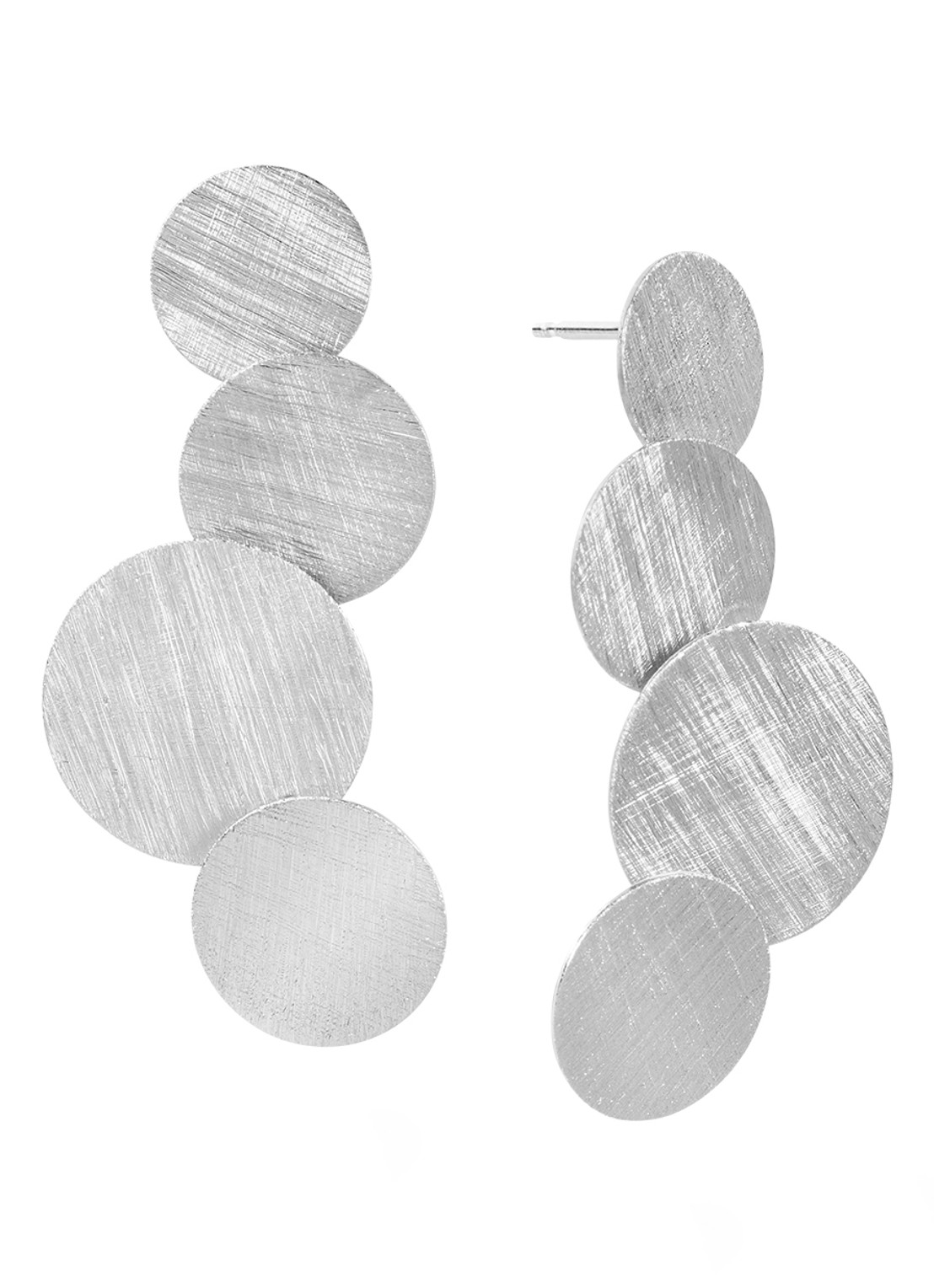 Casa Jewelry Luna XL oorstekers van zilver - voorkant zilver