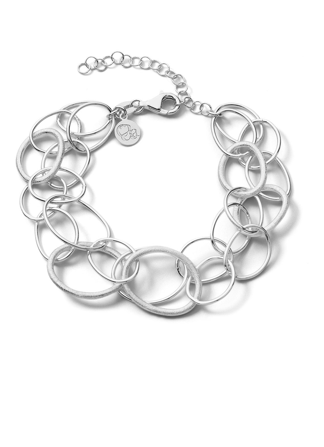 Casa Jewelry Mila schakelarmband van zilver - voorkant zilver
