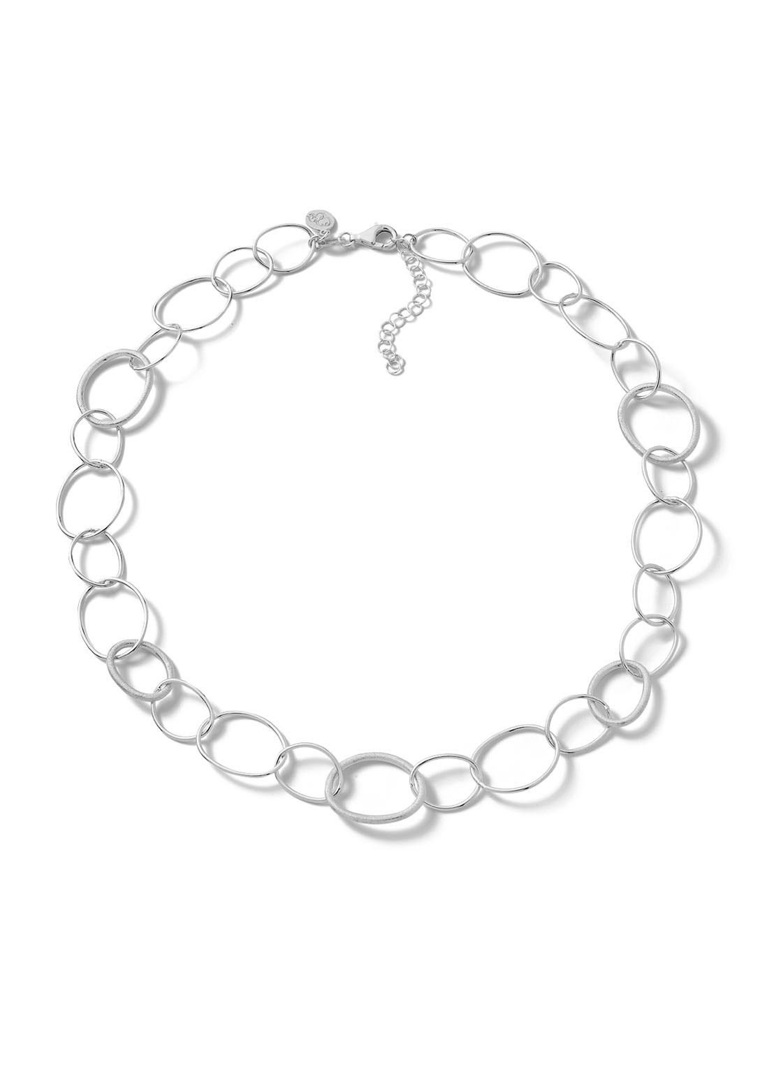 Casa Jewelry Mila schakelketting van zilver - voorkant zilver
