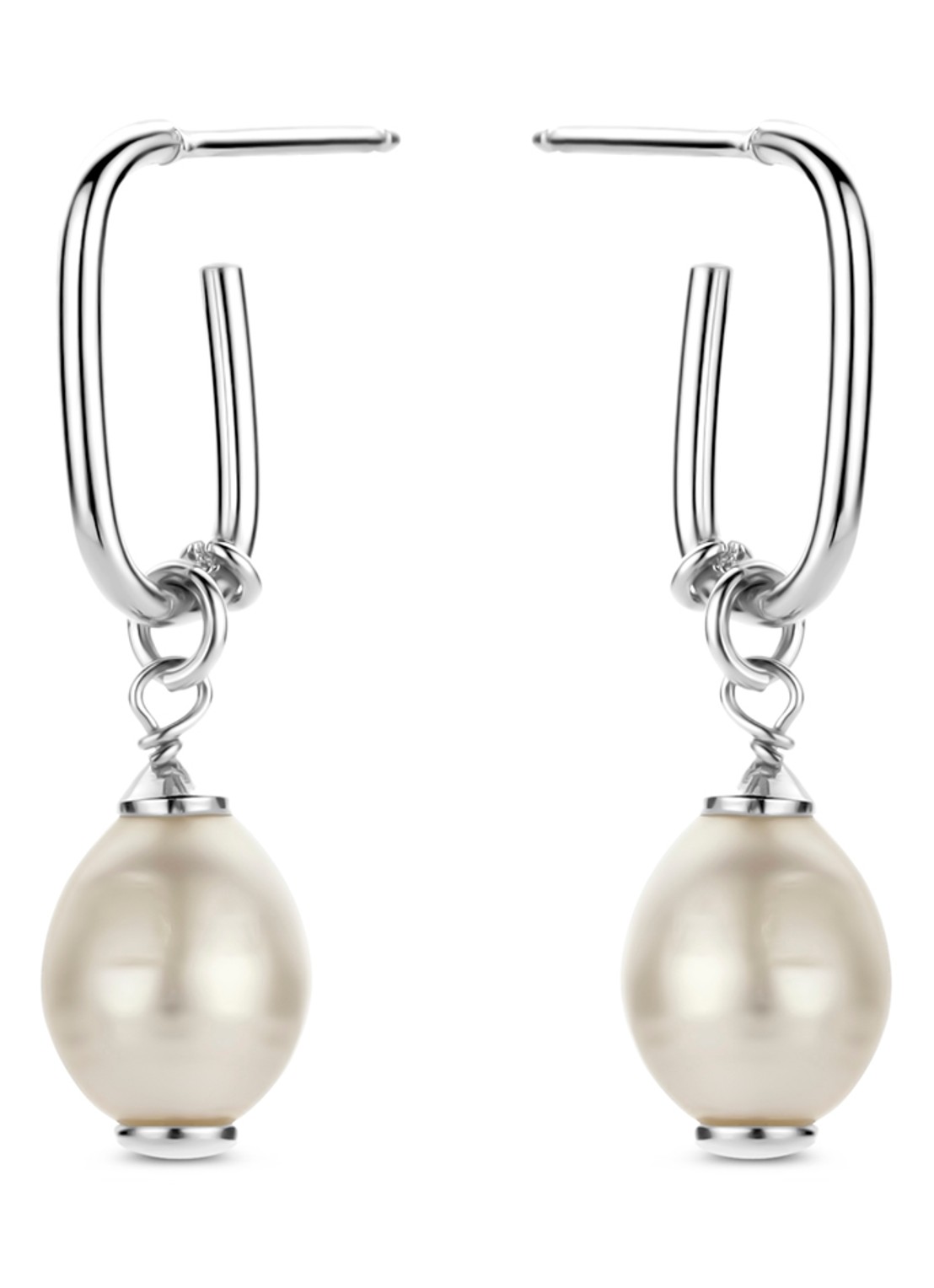 Casa Jewelry Milano oorstekers van zilver - voorkant zilver