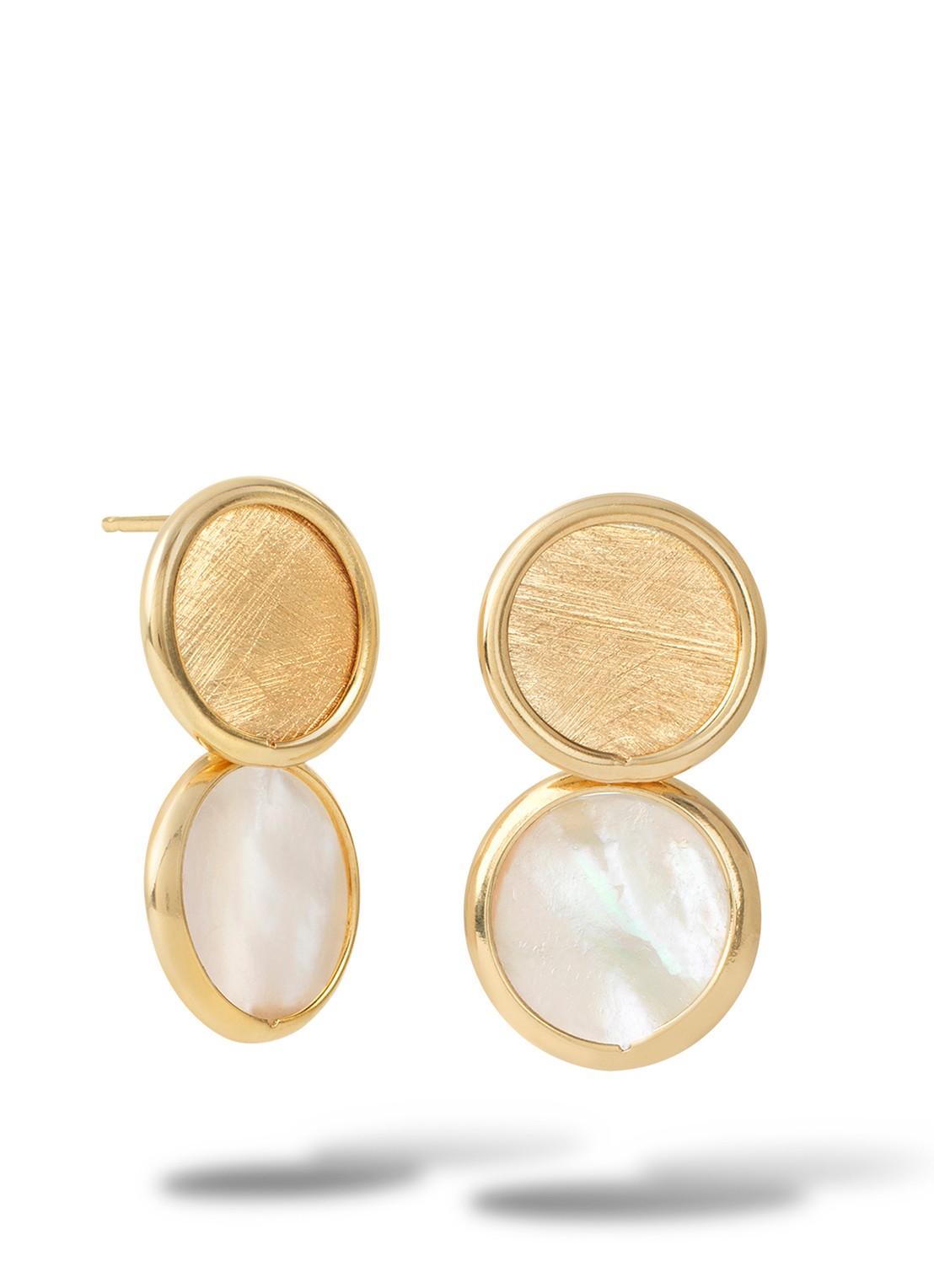 Casa Jewelry Minou Mini oorstekers verguld - voorkant goud