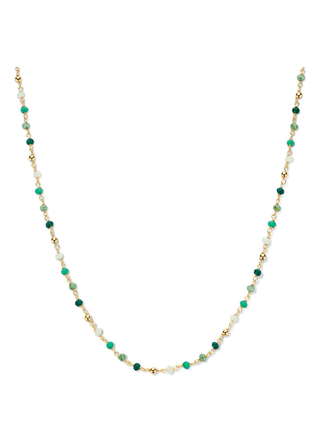 Casa Jewelry Mystic Emerald ketting verguld - voorkant goud