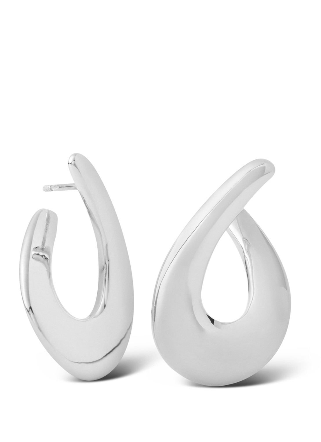 Casa Jewelry New Flame oorstekers van zilver - voorkant zilver