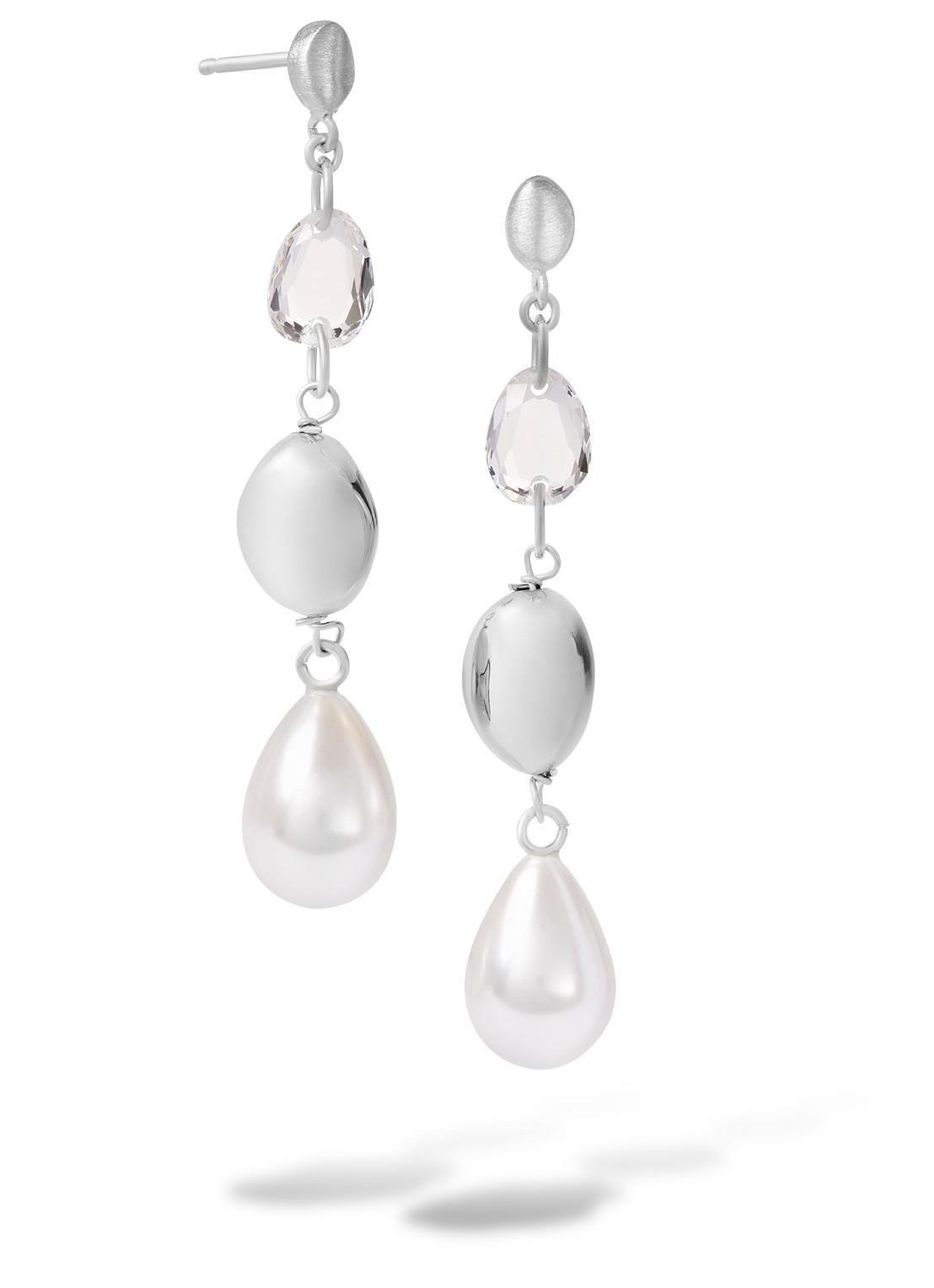 Casa Jewelry Nouveau oorstekers van zilver  - voorkant zilver