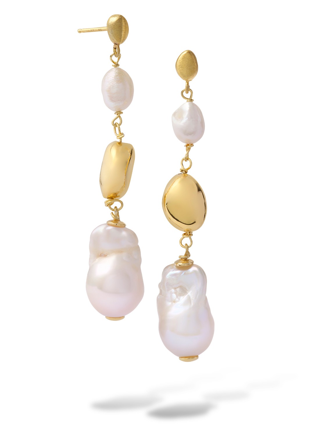 Casa Jewelry Nouveau oorstekers verguld  - voorkant goud