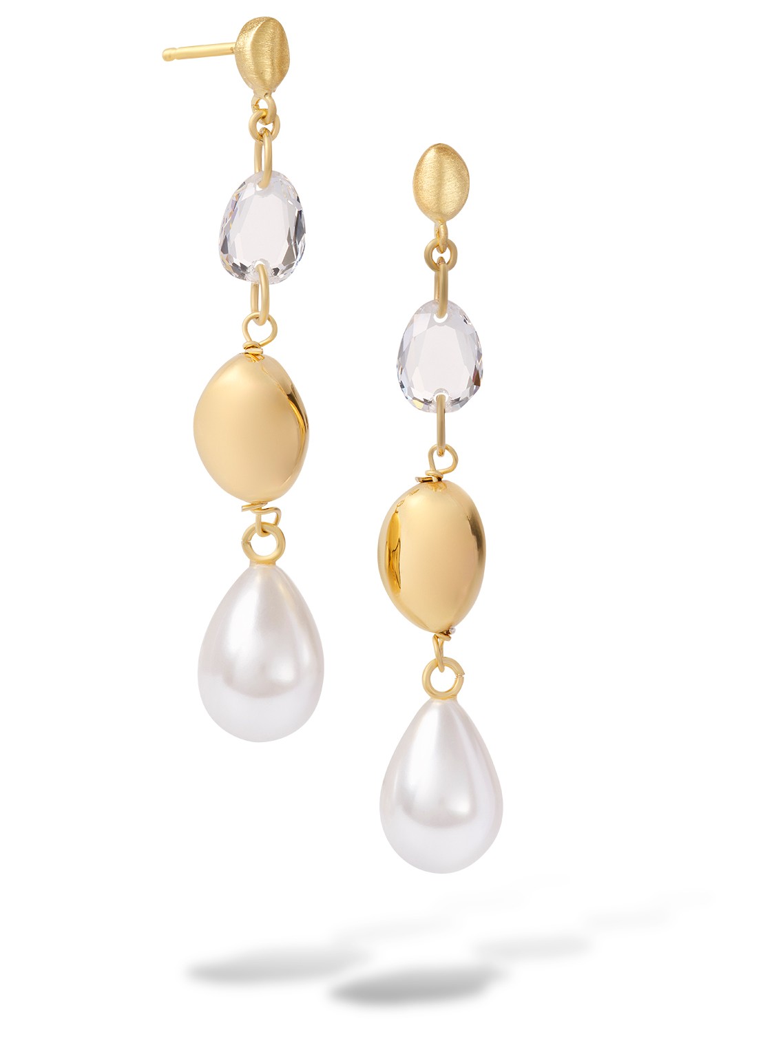 Casa Jewelry Nouveau oorstekers verguld  - voorkant goud