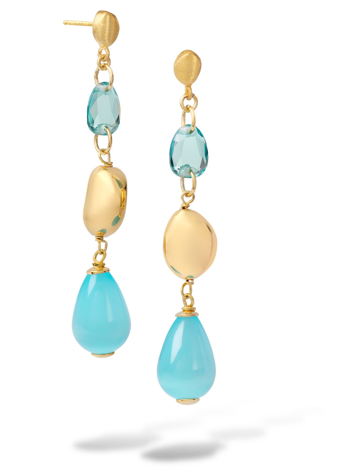 Casa Jewelry Nouveau oorstekers verguld - voorkant goud