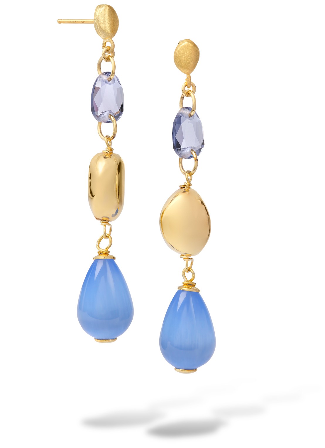 Casa Jewelry Nouveau oorstekers verguld  - voorkant goud
