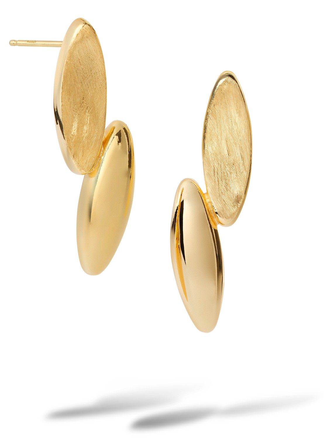 Casa Jewelry Odil oorstekers verguld - voorkant goud
