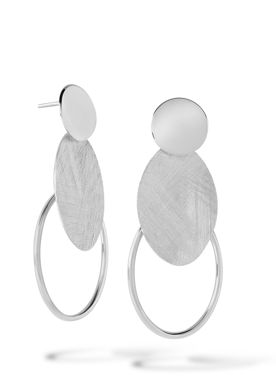 Casa Jewelry Oorstekers van zilver - voorkant grijs