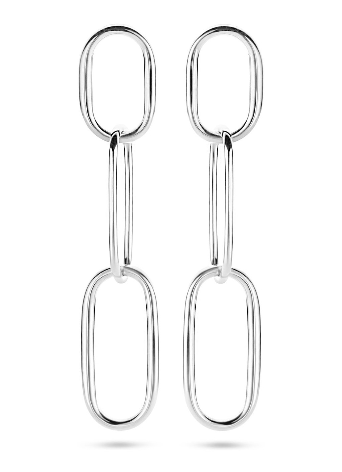 Casa Jewelry Oval Office oorhangers van zilver - voorkant zilver