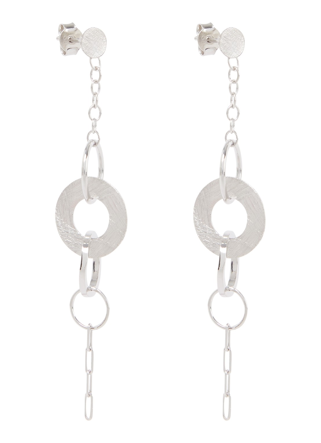 Casa Jewelry Padova oorstekers van zilver - voorkant zilver