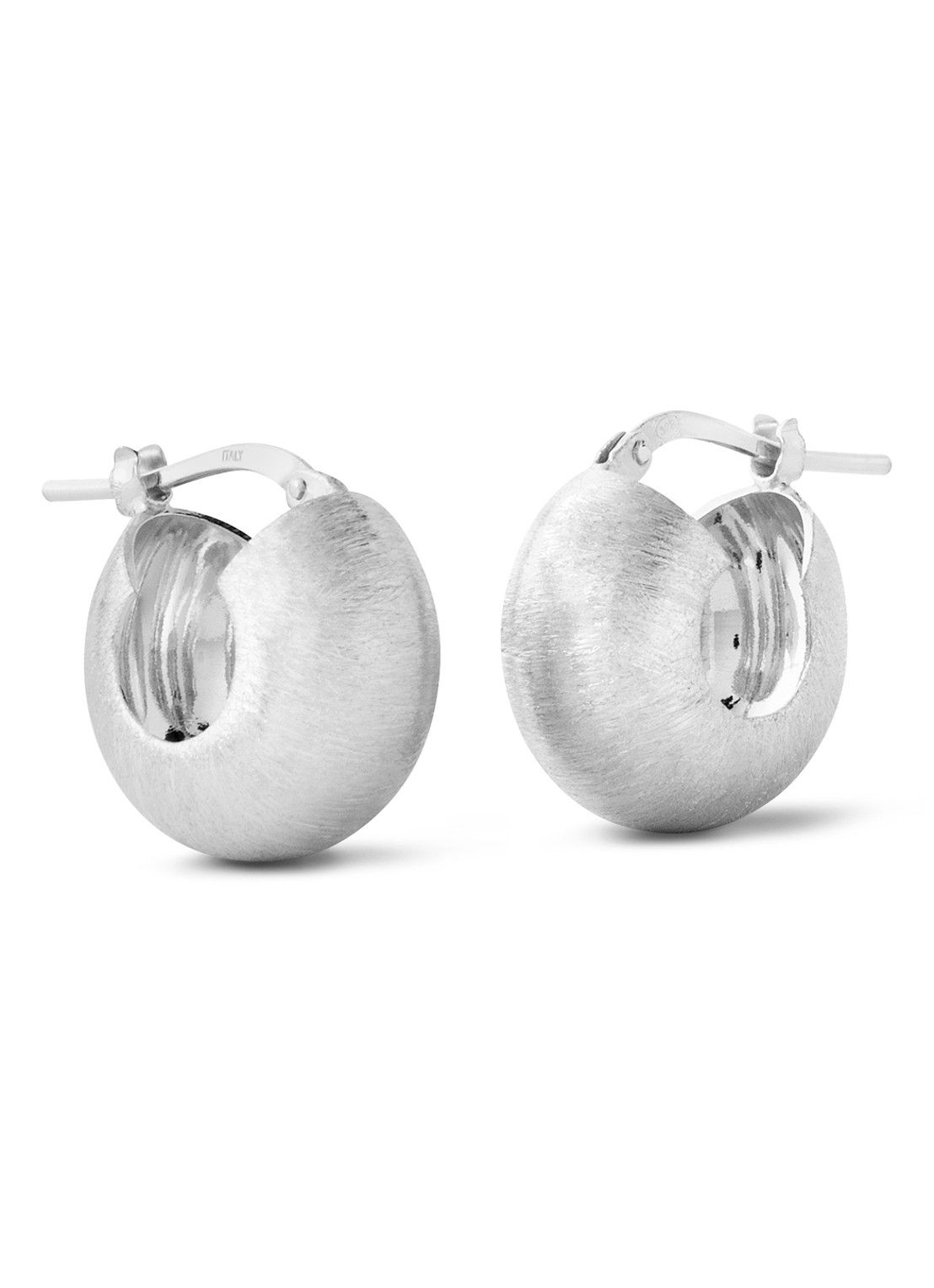 Casa Jewelry Pamela Satin oorringen van zilver - voorkant zilver