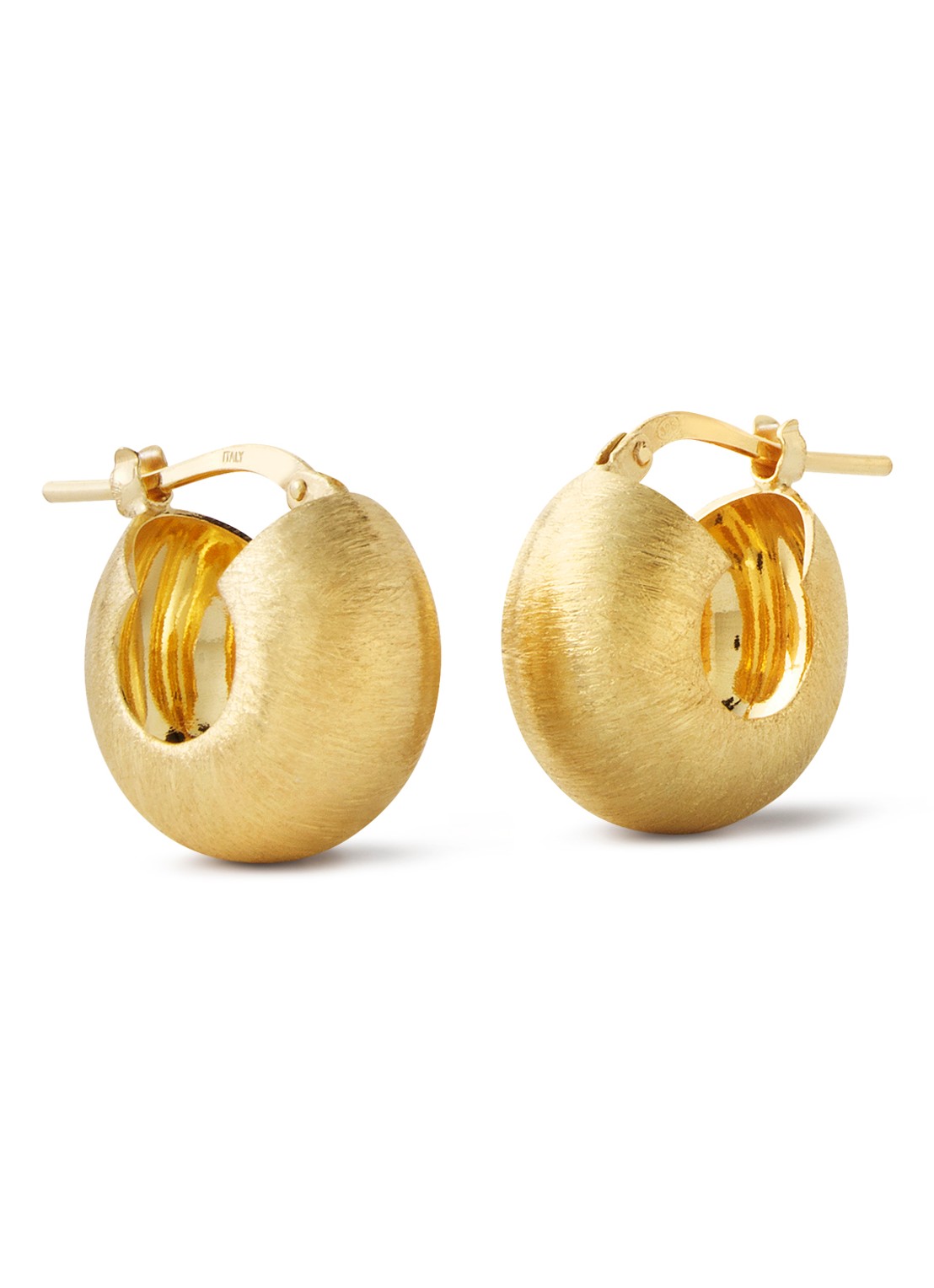 Casa Jewelry Pamela Satin oorstekers verguld - voorkant goud