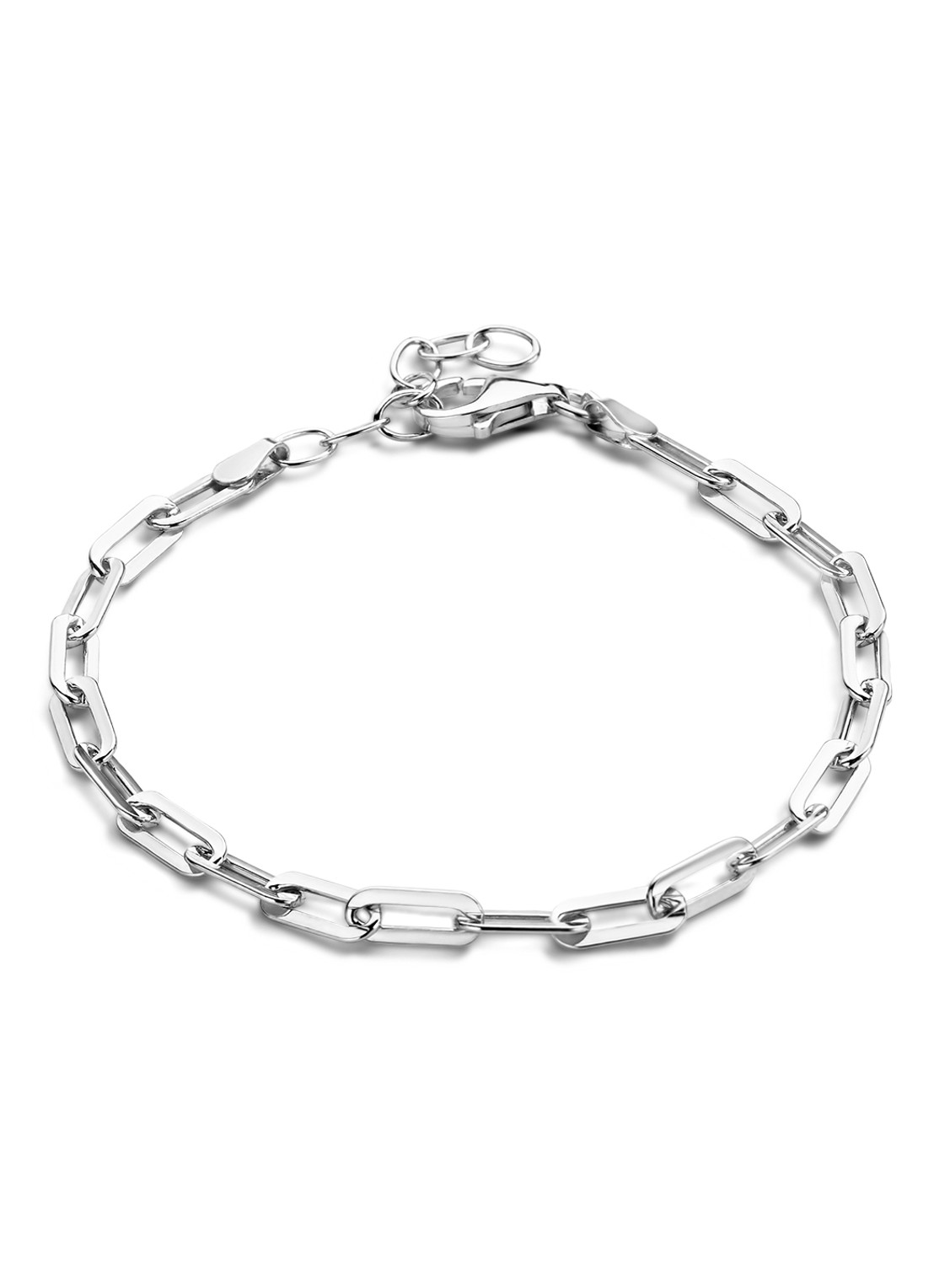 Casa Jewelry Paperclip armband van zilver - voorkant zilver