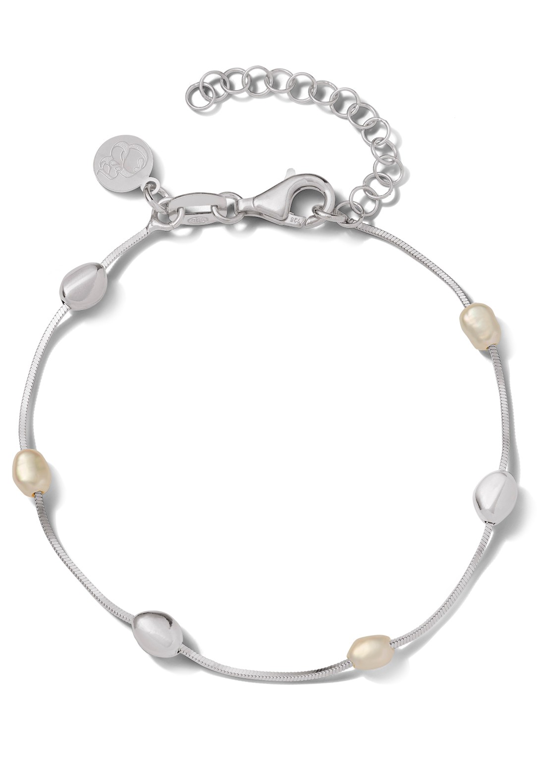 Casa Jewelry Pearly Pebbles armband van zilver  - voorkant zilver