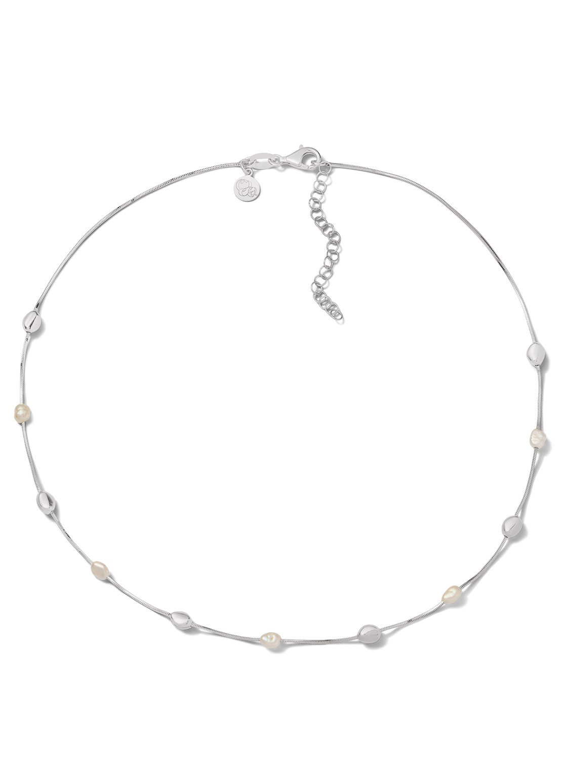Casa Jewelry Pearly Pebbles ketting van zilver - voorkant zilver