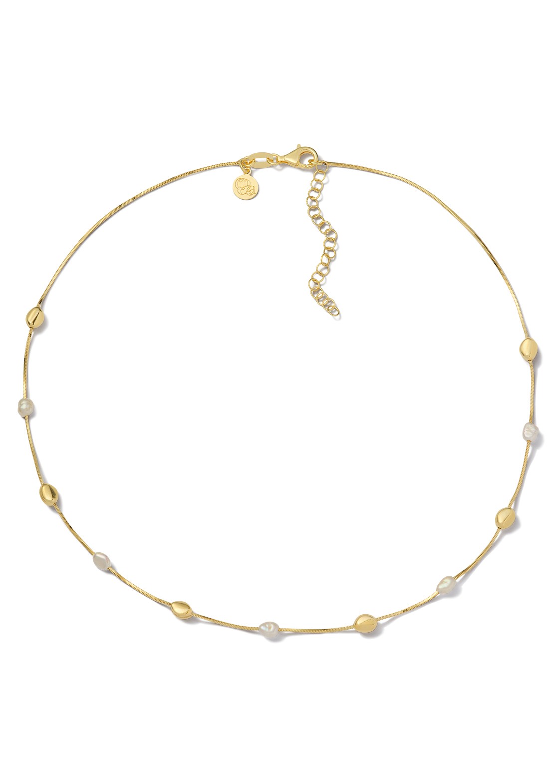 Casa Jewelry Pearly Pebbles ketting verguld - voorkant goud