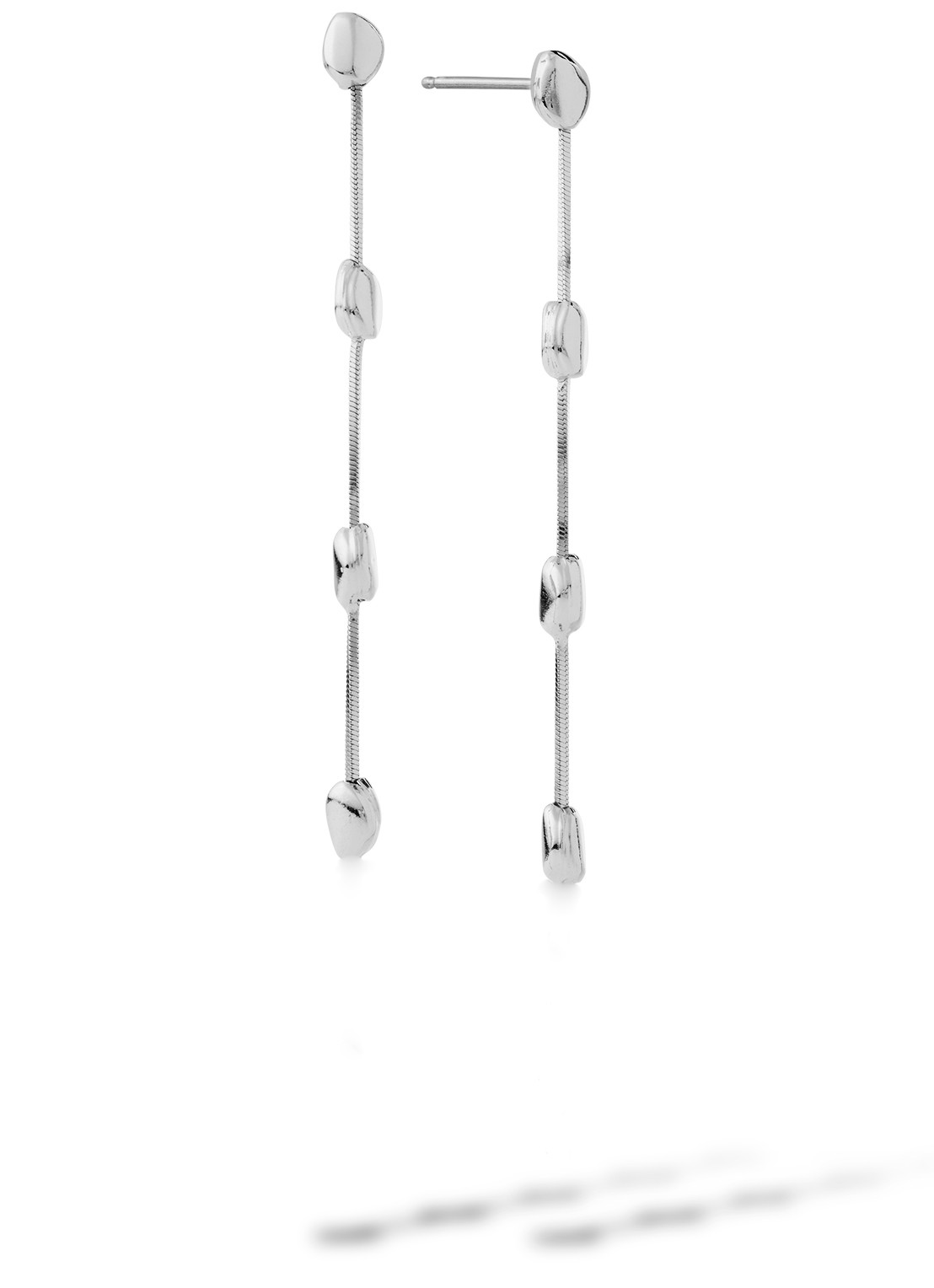 Casa Jewelry Pebbles S Shiny oorstekers van zilver - voorkant zilver