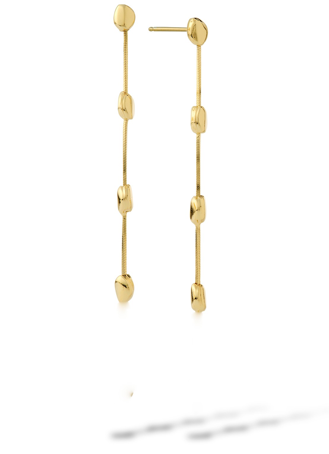 Casa Jewelry Pebbles S Shiny oorstekers verguld - voorkant goud