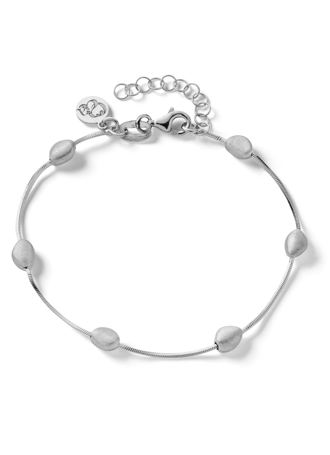 Casa Jewelry Pebbles Satin armband van zilver  - voorkant zilver