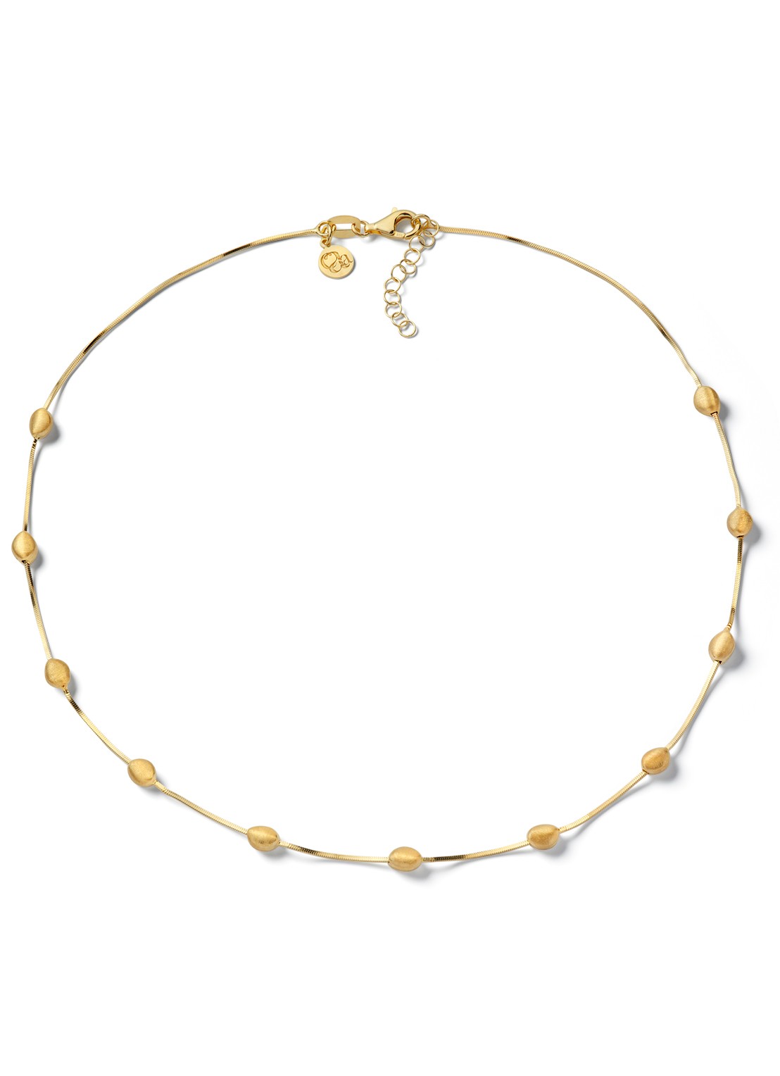 Casa Jewelry Pebbles Satin ketting verguld  - voorkant goud