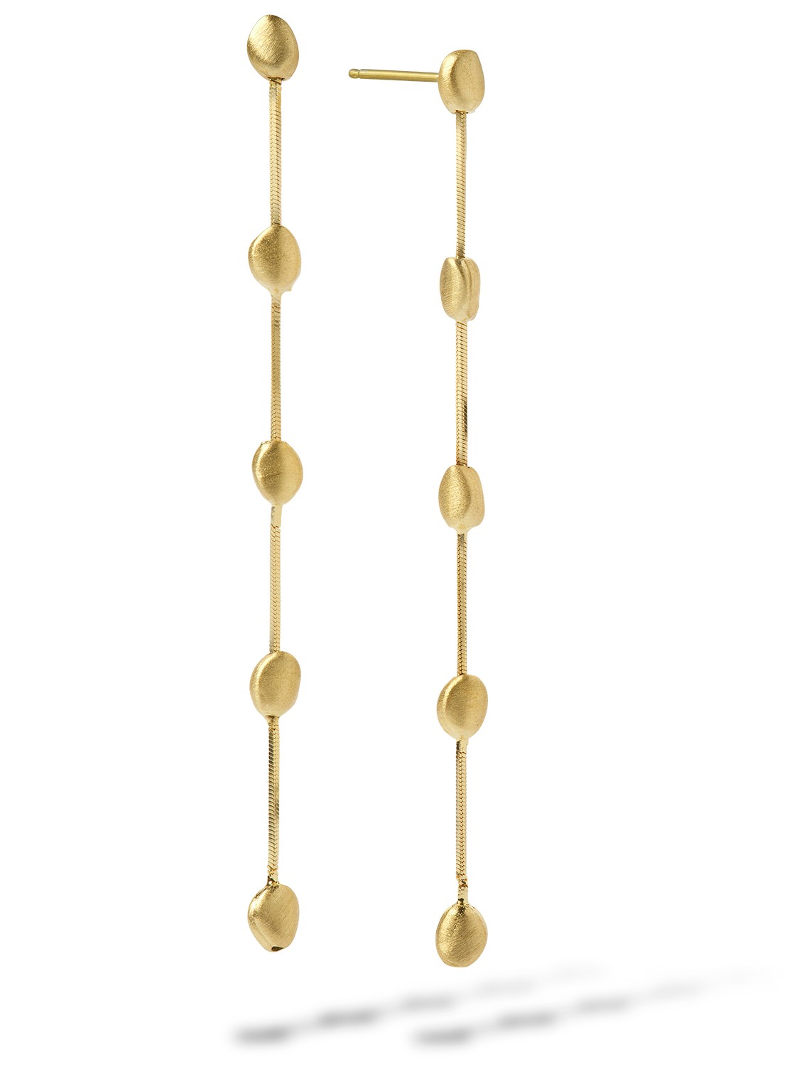 Casa Jewelry Pebbles Satin oorstekers verguld  - voorkant goud