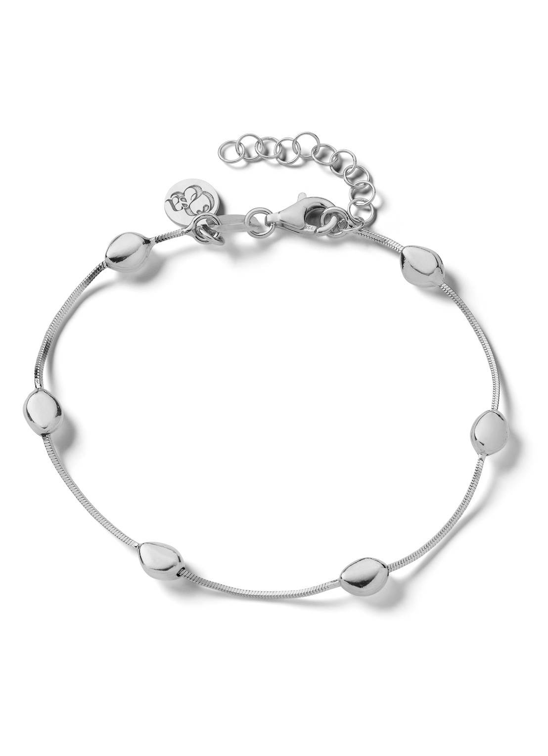 Casa Jewelry Pebbles Shiny armband van zilver - voorkant zilver