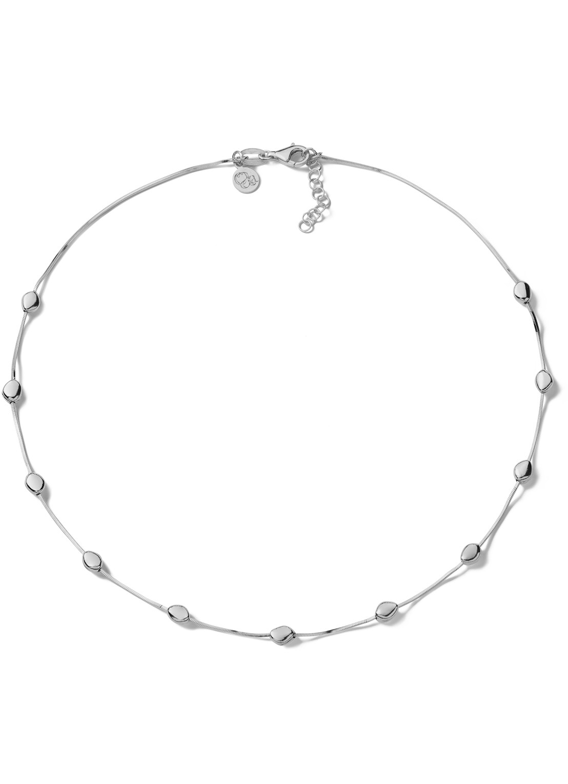 Casa Jewelry Pebbles Shiny ketting van zilver  - voorkant zilver