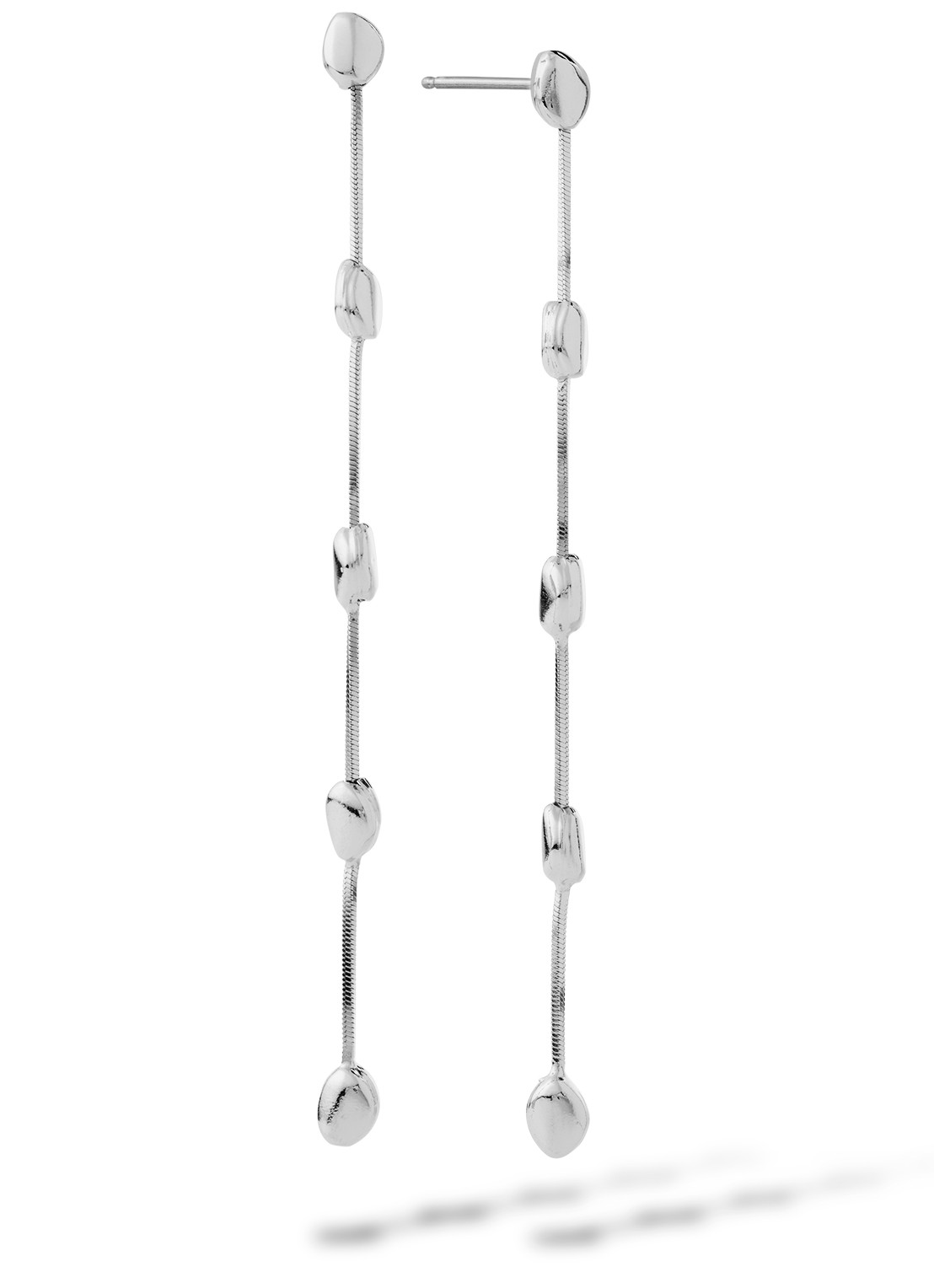 Casa Jewelry Pebbles Shiny oorstekers van zilver  - voorkant zilver