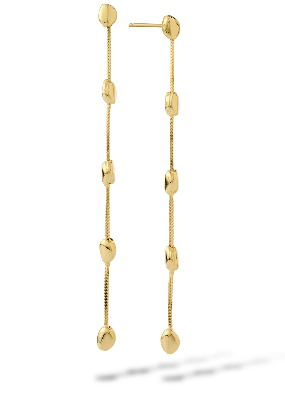 Casa Jewelry Pebbles Shiny oorstekers verguld - voorkant goud