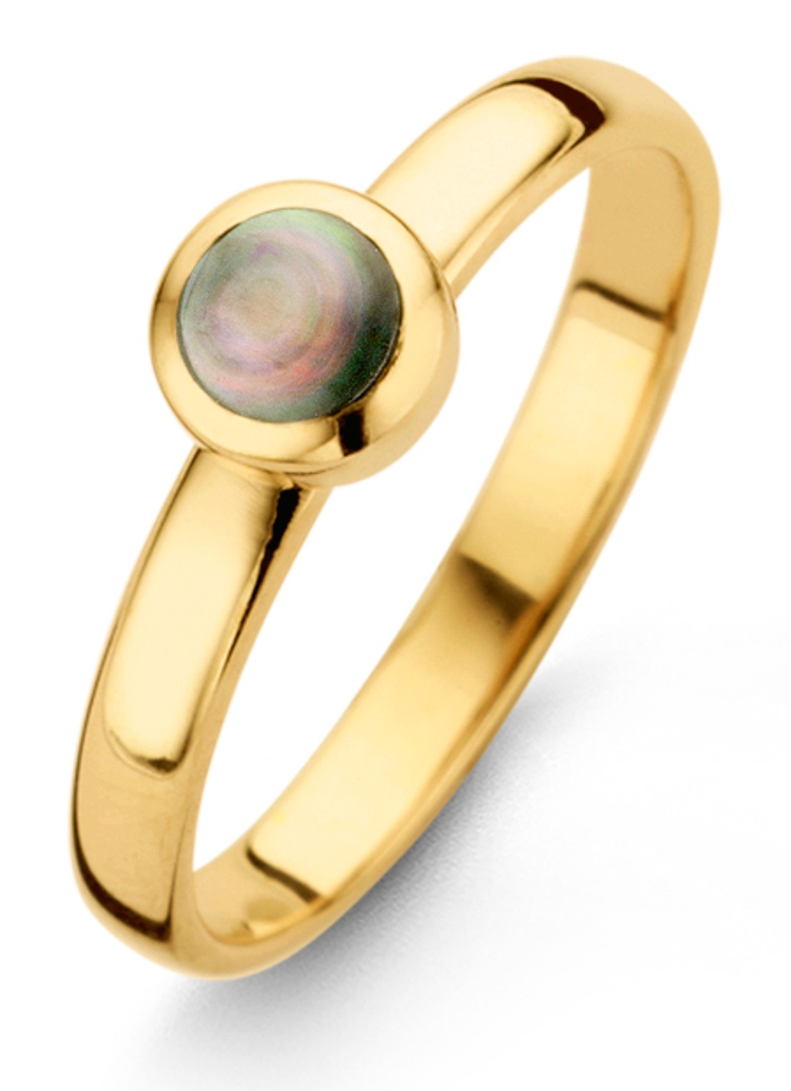 Casa Jewelry Pom Grey S ring verguld - voorkant zilver