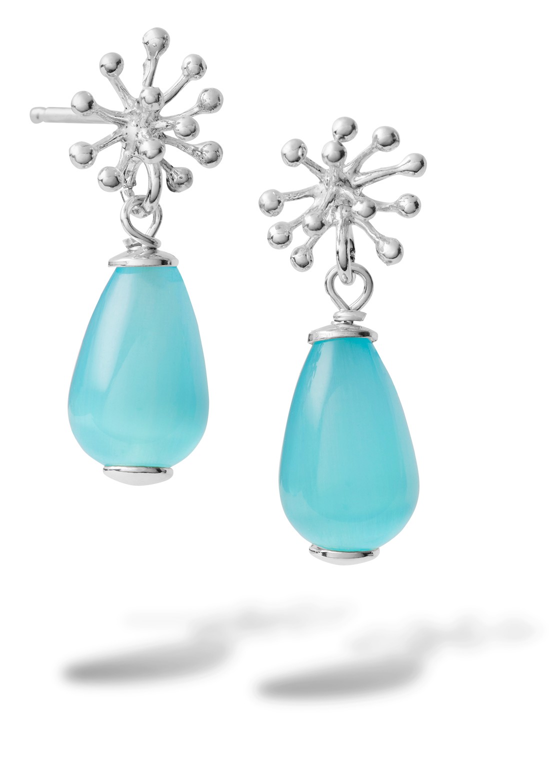 Casa Jewelry Porcu Drop oorstekers van zilver  - voorkant zilver