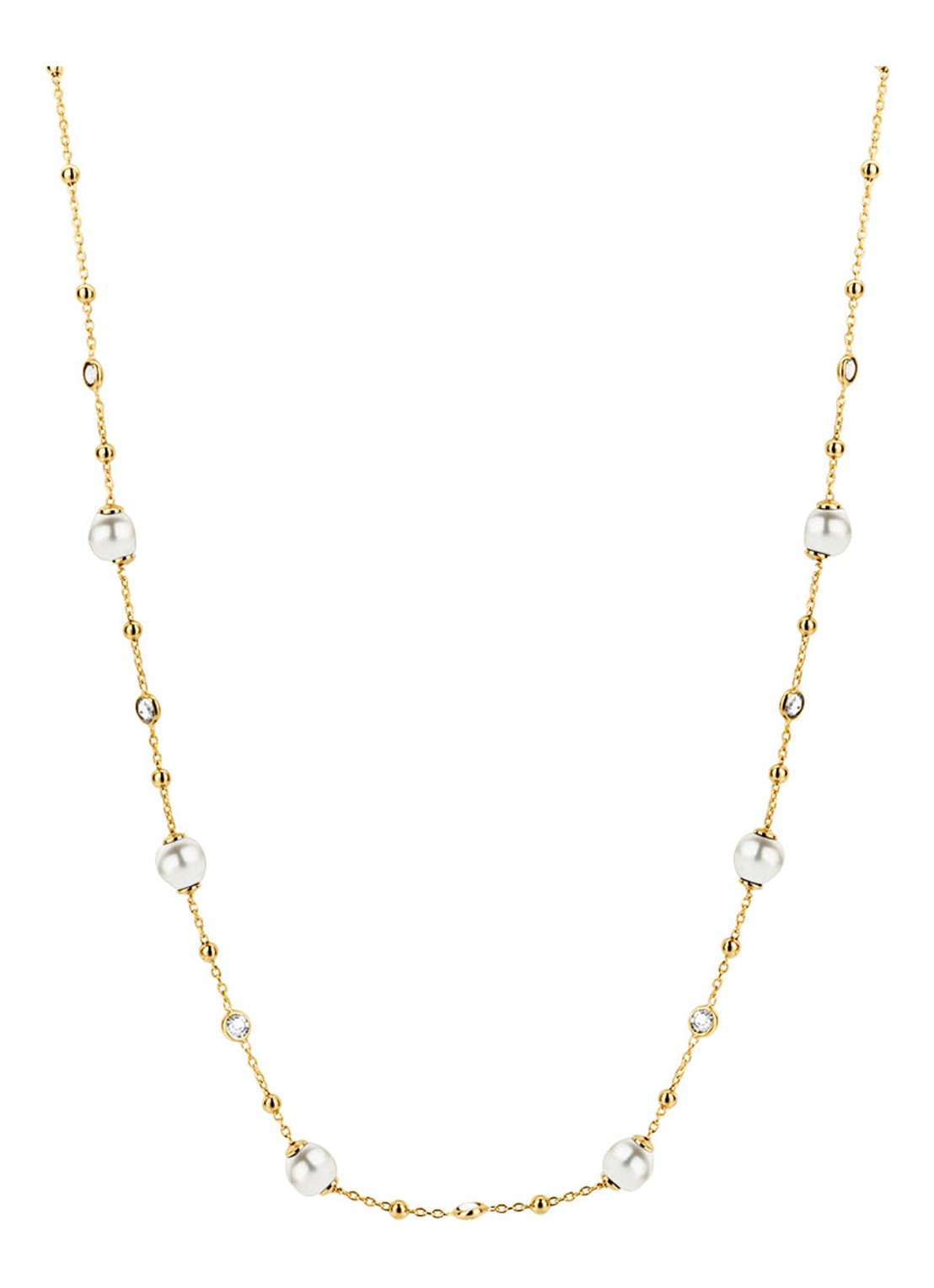 Casa Jewelry Pruts ketting met parel - voorkant zilver