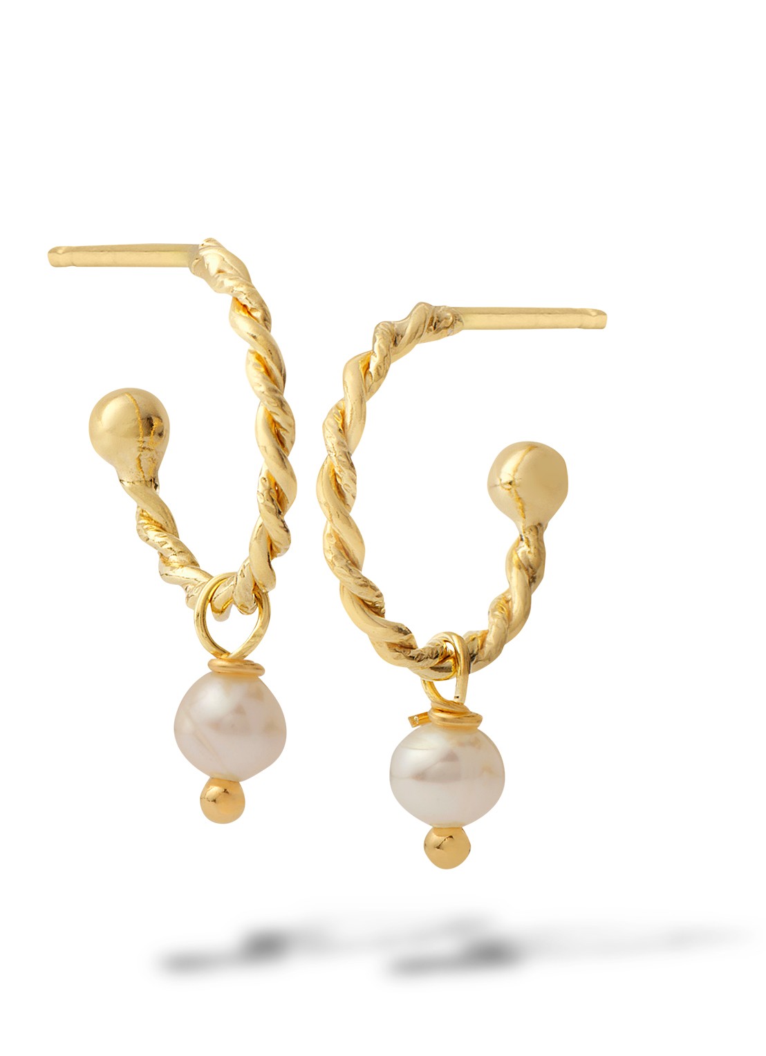 Casa Jewelry Riva Parel oorstekers verguld  - voorkant goud