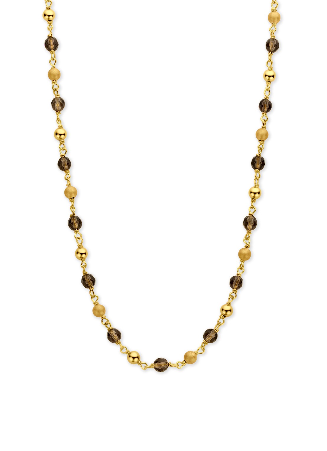 Casa Jewelry Riva Rookkwarts ketting verguld - voorkant goud