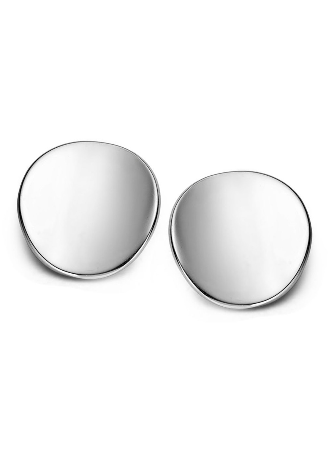 Casa Jewelry Rondjes oorknopjes van zilver - voorkant zilver