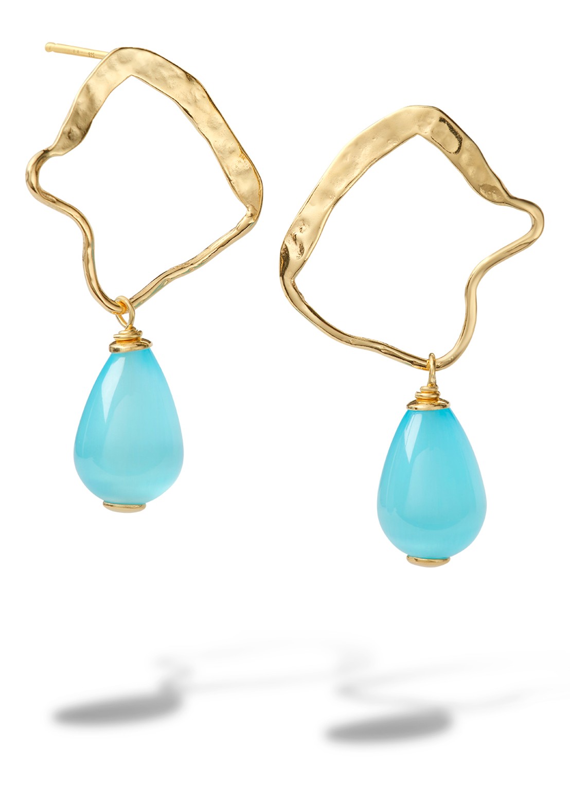 Casa Jewelry Ross oorhangers verguld  - voorkant goud