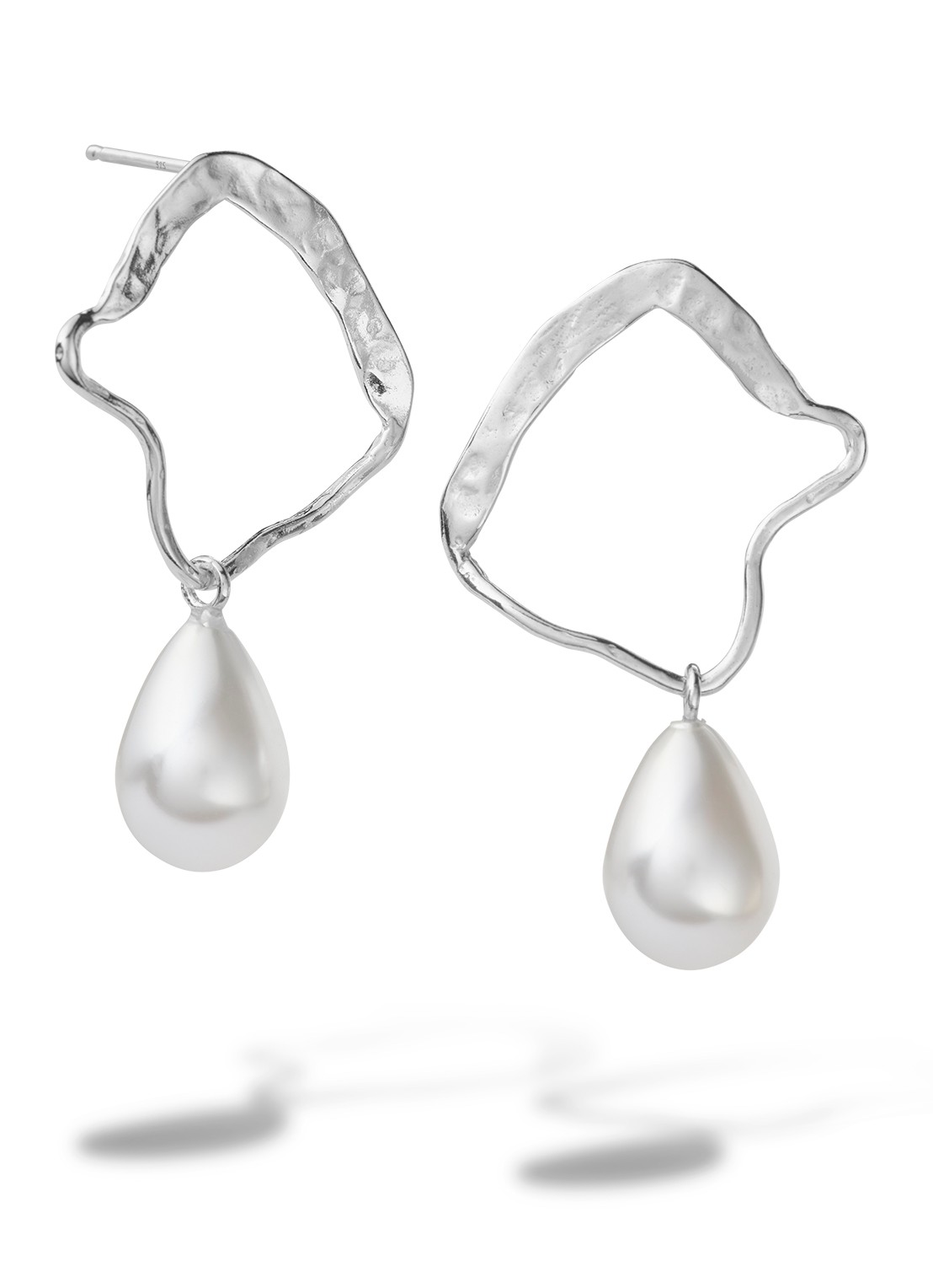 Casa Jewelry Ross oorstekers van zilver  - voorkant zilver
