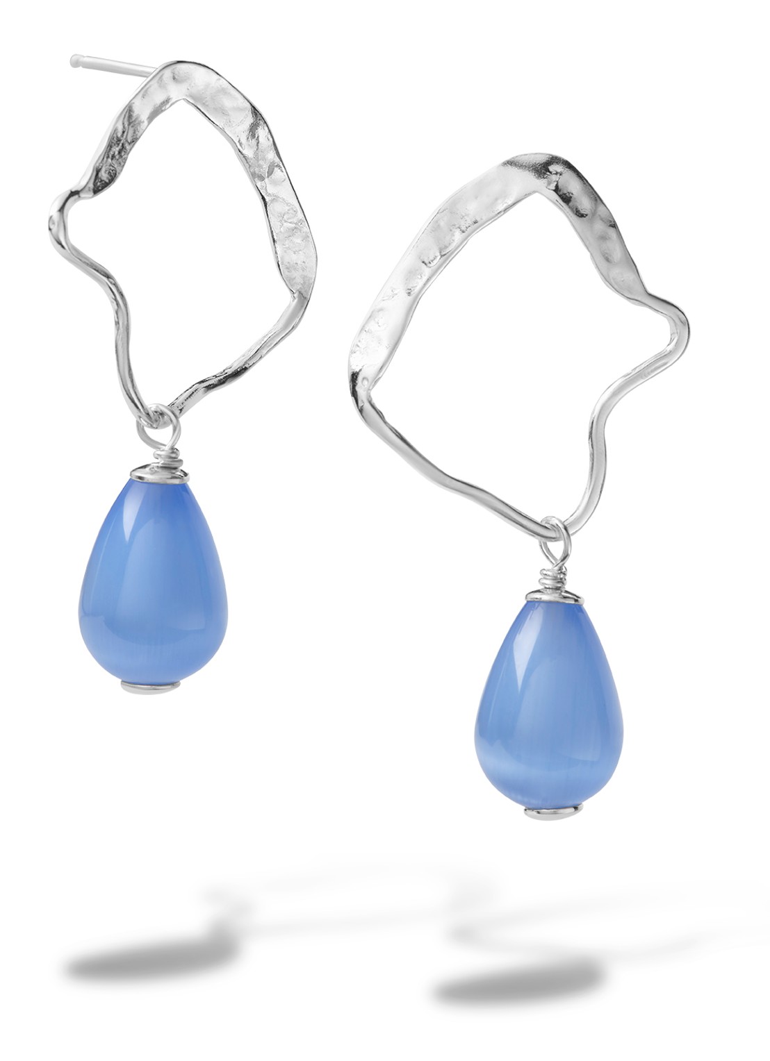 Casa Jewelry Ross oorstekers van zilver  - voorkant zilver