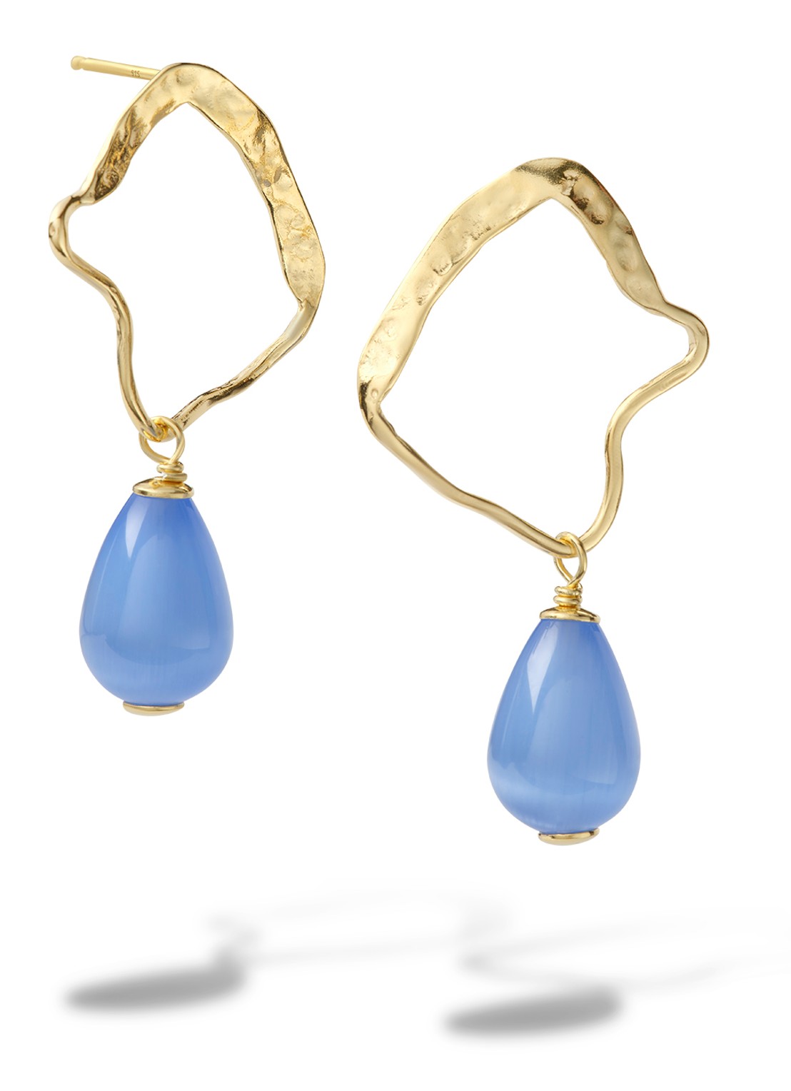 Casa Jewelry Ross oorstekers verguld  - voorkant goud