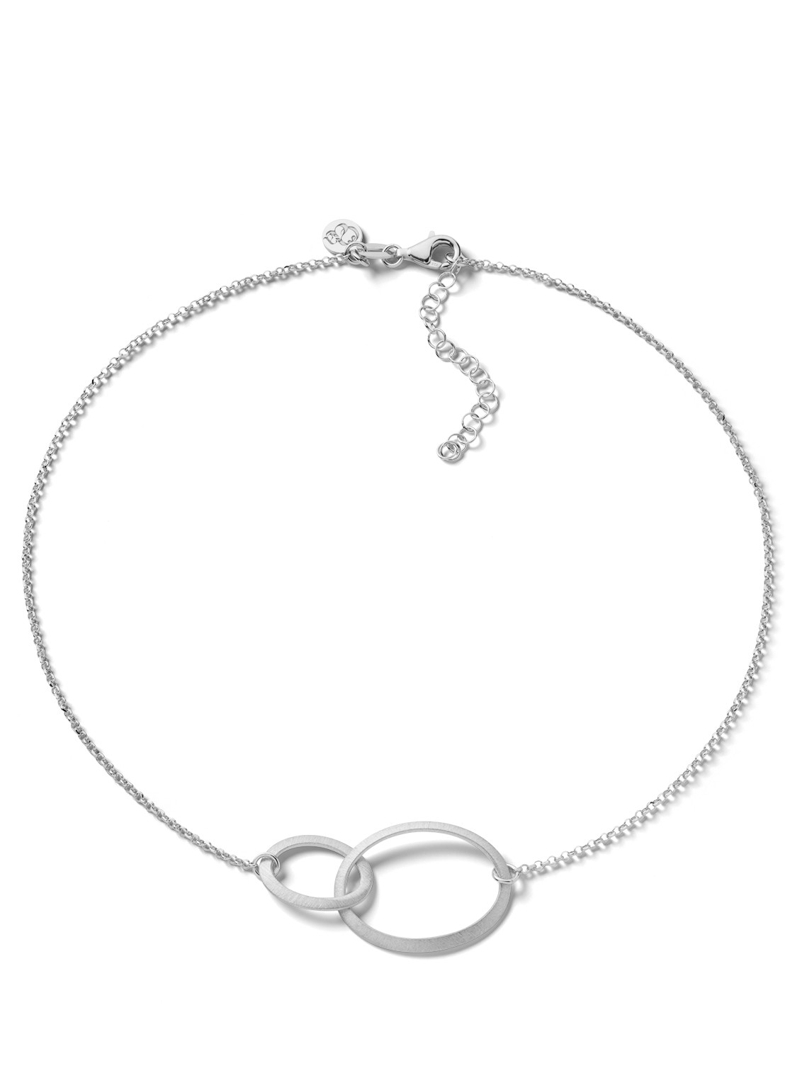 Casa Jewelry Saskia S Satin ketting van zilver - voorkant zilver